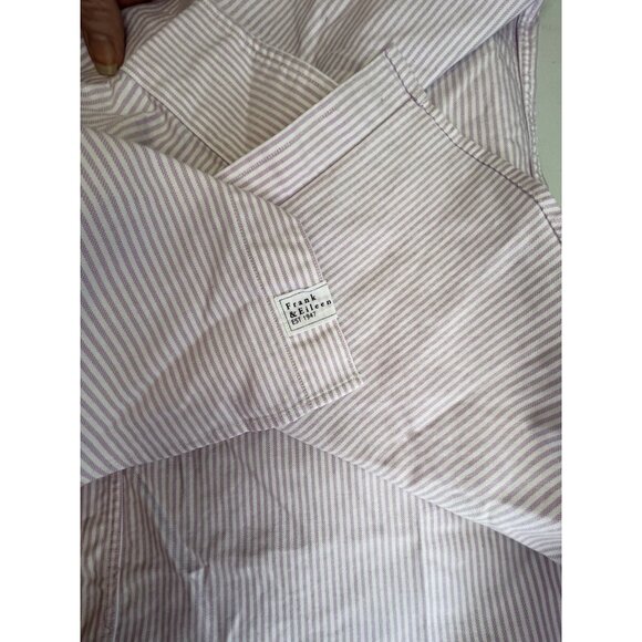 Frank and Eileen Shirt Womens XS Purple/Neutral Striped “Finbar” Designer Beachy - Picture 11 of 15